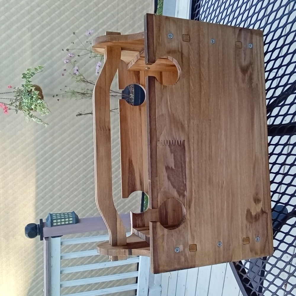 Hand Crafted Wooden Serving Tray/Storage Tote